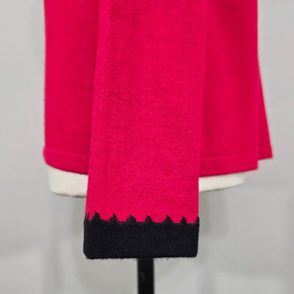 AK Anne Klein Sweater XL Womens Black Red Color Blocked  Trim Classic Preppy - Picture 10 of 12